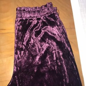 Burgundy/maroon velvet pants. Forever 21 size M.